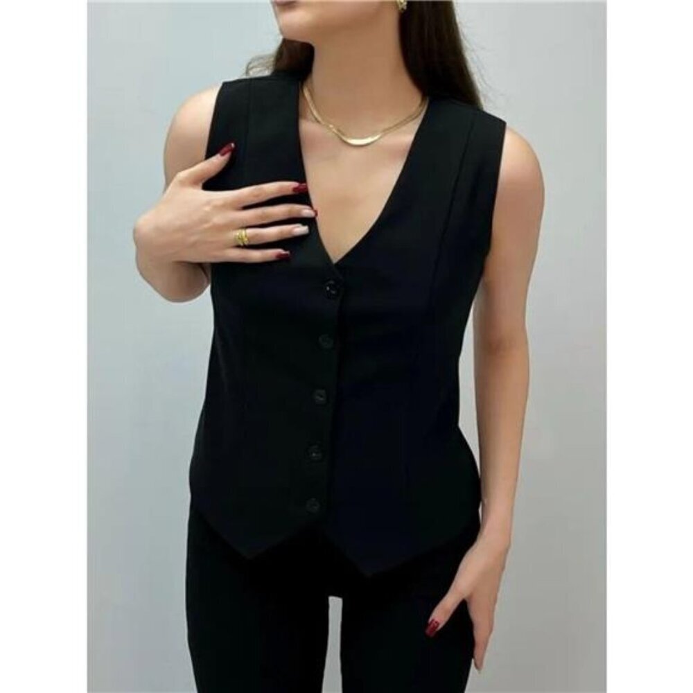 Button-Front Vest Coat